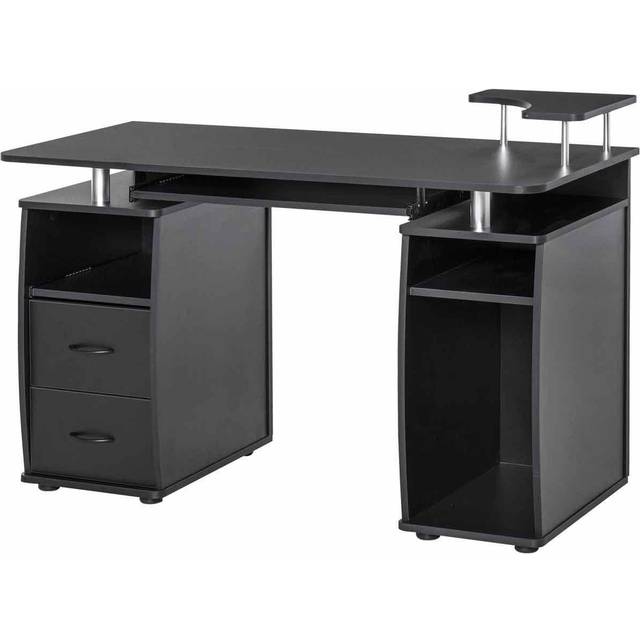Computer Office Desk Table Workstation w/ Keyboard Tray, Drawer - Black - One Size