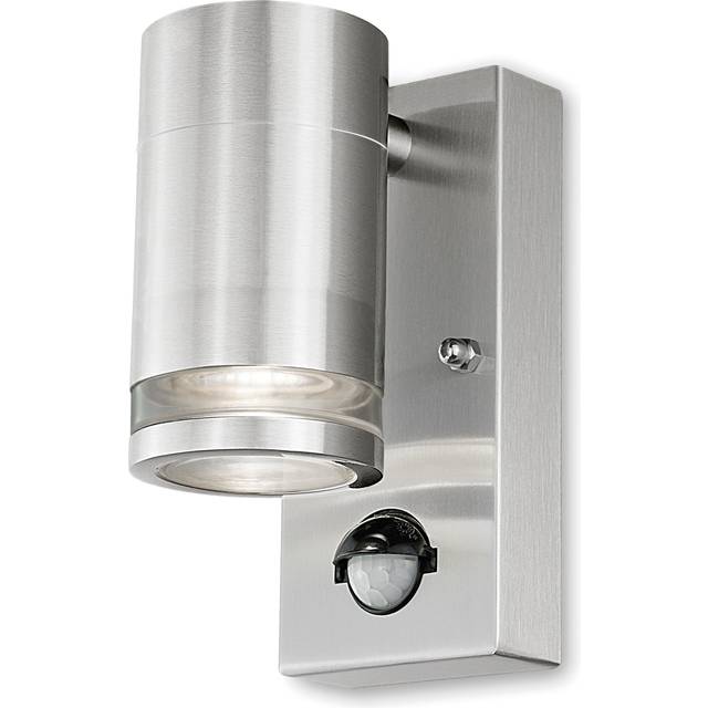 4Lite Marinus Single Direction GU10 Wall light with PIR - Stainless Steel, Silver