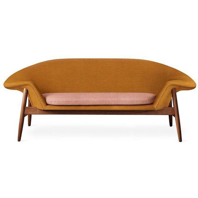 Warm Nordic - Fried Egg Sofa / Oiled Teak - Soffa för 2 personer - Hero 991 (Petrol) - L186 x W68 x H68 cm