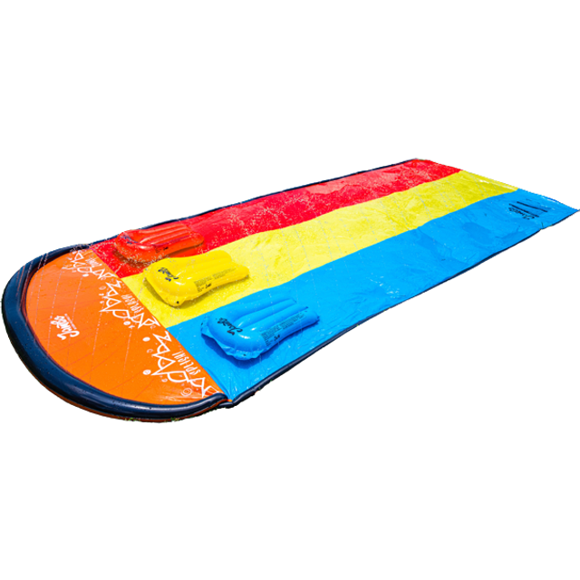 JAMBO 16Ft Premium 3 Lane Slip Splash and Slide with Bodyboards  Heavy Duty Water Slide- Advanced 3-Way Sprinkler System  Splash Mat Splash Pad Backya
