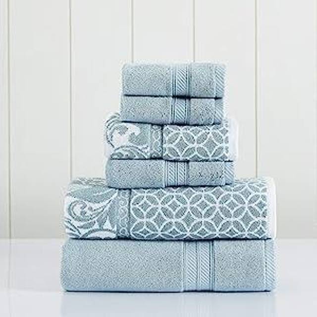 Modern Threads Trefoil Filigree 6-Piece Reversible Yarn Dyed Jacquard