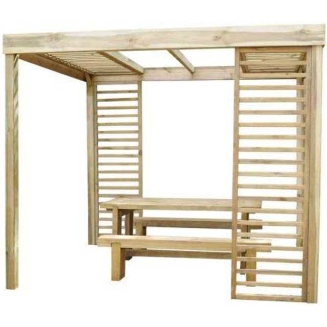 Forest Dining Wooden Garden Pergola Kit with Panels 10'x8'