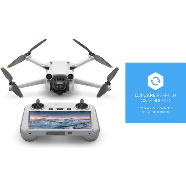 DJI Mini 3 Pro (DJI RC) & DJI Care Refresh 1-Year Plan, lätt hopfällbar kameradrönare med 4K/60 FPS-video, 48 MP, 34 min flygtid, mindre än 249 g, drönare för nybörjare