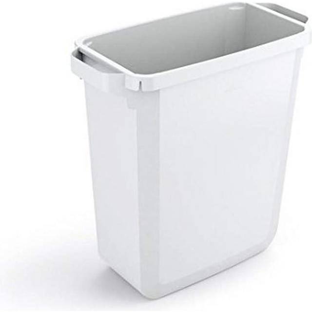 Durable 60L Waste Bin White - Rectangular Recycling Bin - Food Bin - Durabin - One Size