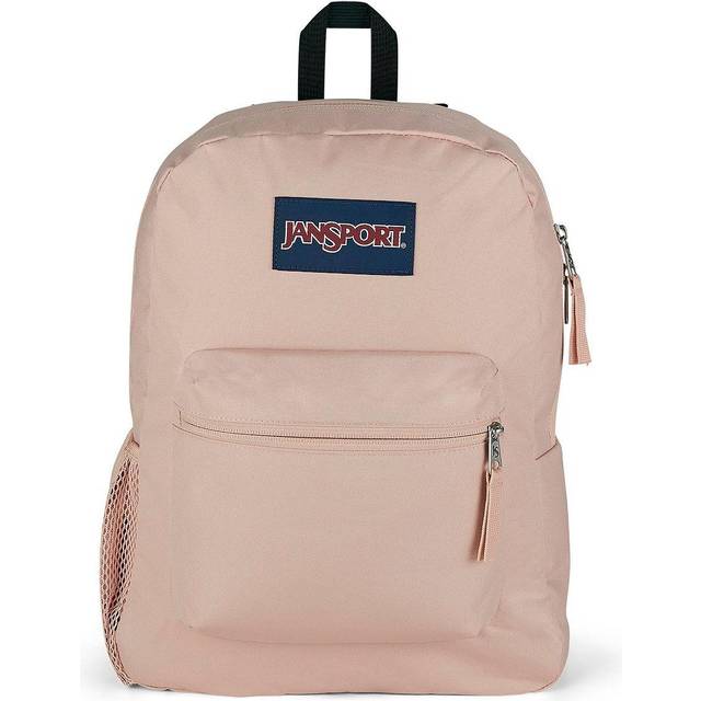 JanSport Cross Town ryggsäck – skola, resor eller arbete bokväska med vattenflaska ficka, dimmig ros