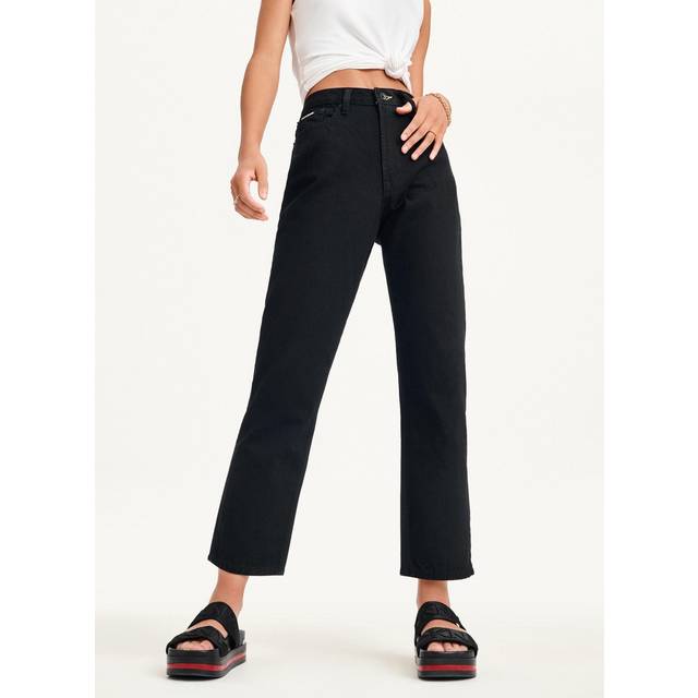 DKNY Womens Broome High Rise Vintage Jeans in Black Cotton - Size 28 (Waist)