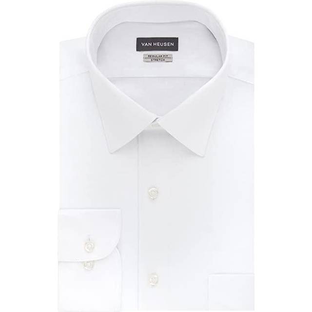 Van Heusen herrklänning skjortor normal passform Lux sateen stretch solid