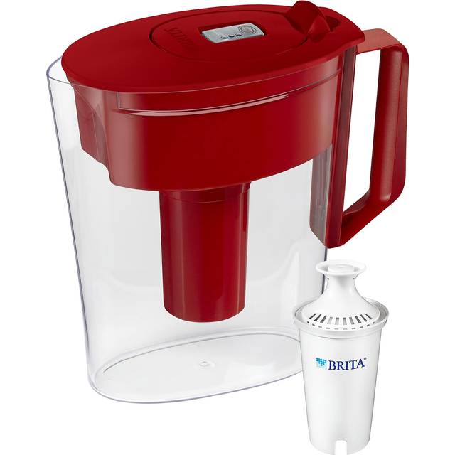 Brita Small 5 Cup Water Filter Pitcher with 1 Standard Filter  BPA Free - SOHO  Red   1 Count (Pack of 1)