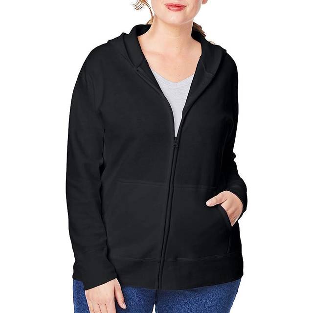 JUST MY SIZE womens Comfortsoft Ecosmart Fleece Full-zip Women's athletic hoodies  Ebony  5X US