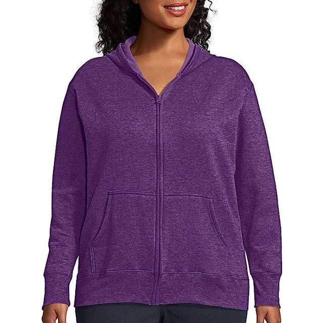 JUST MY SIZE womens Comfortsoft Ecosmart Fleece Full-zip Women's athletic hoodies  Violet Splendor Heather  3X US