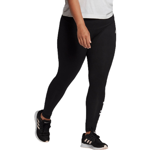 adidas womens Linear Leggings Black/White 2X