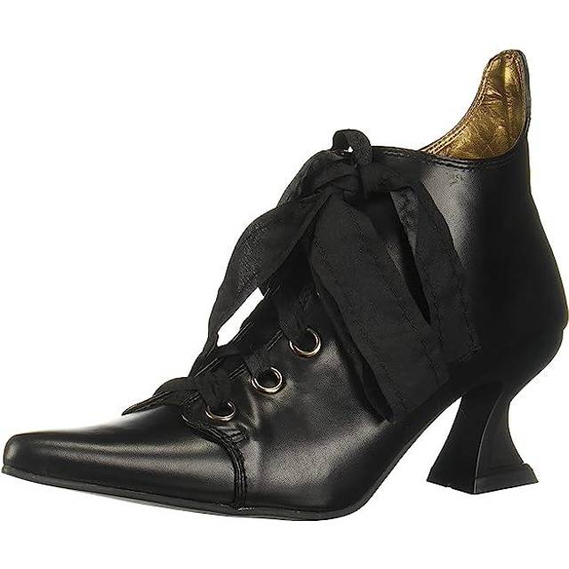 Lace Up Women's Witch Costume Shoes | Witch Accessories - Black&#47;Purple (10)