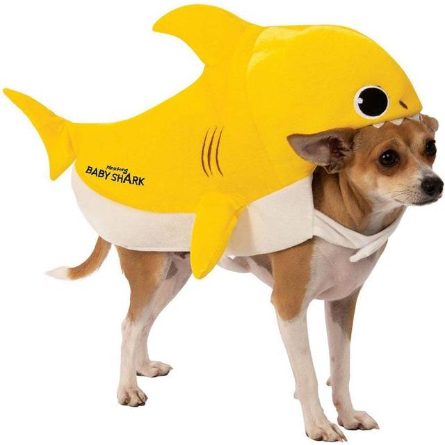 Dog Baby Shark Costume | Pet Costumes - Yellow&#47;White (L)