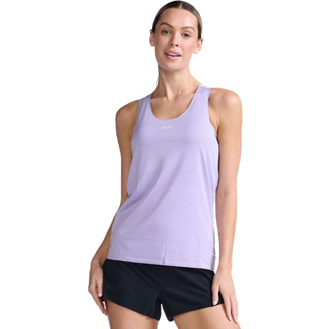 2XU Light Speed Tech Singlet (Dam) - Lavender/White Reflective: Large