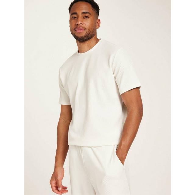 Selected Homme Slhrelax-Plisse Tee Ex T-Shirts & Linnen Vit