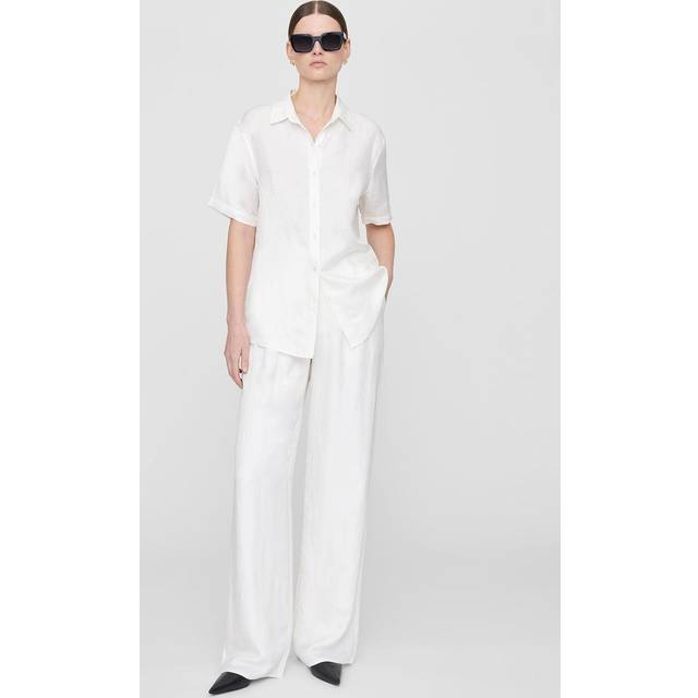 Carrie Pant - White Linen Blend 42
