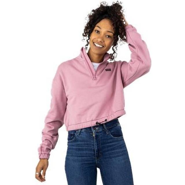 Vans Left Chest Half Zip Hoodie - Pink (S)