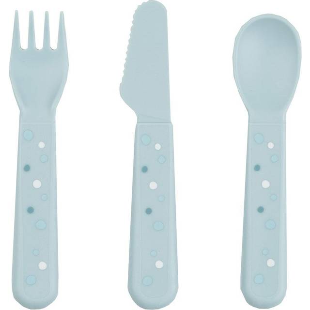 DONE BY DEER Foodie Cutlery Set Happy Dots |Blå |One Size
