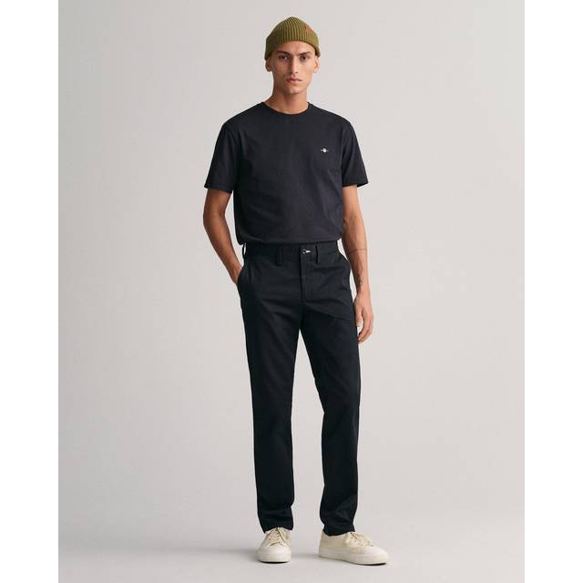 GANT Herr slim twill chinos klassiska byxor, svart, standard, svart, 29W / 32L