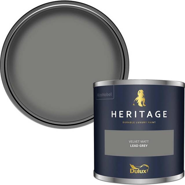 Dulux Heritage Velvet Matt Paint, Lead Grey 125ml