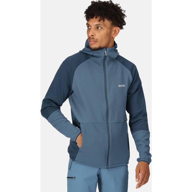 (S, Stellar Blue) Regatta Mens Moaris Softshell Outdoor Walking Hiking Extol Stretch Hooded Jacket