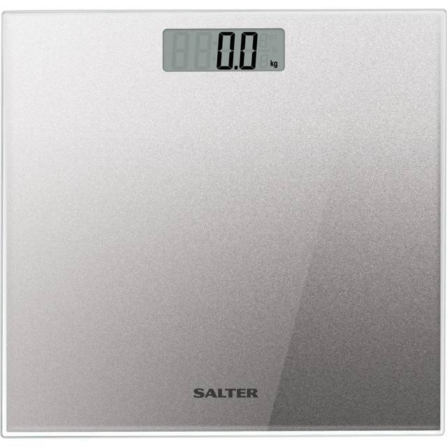 SALTER 9037 SVGL3R Digital Bathroom Scale - Silver Glitter Glass, Silver/Grey
