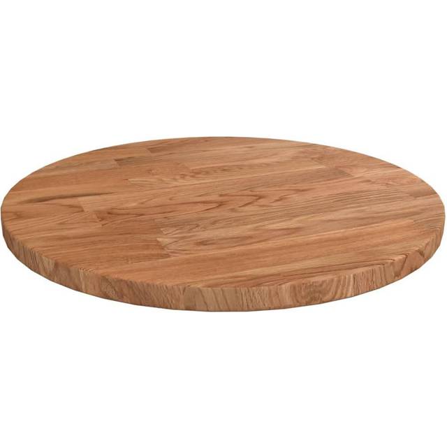 Vidaxl Round Table Top Light Brown 30X1.5 Cm Treated Solid Wood Oak - One Size