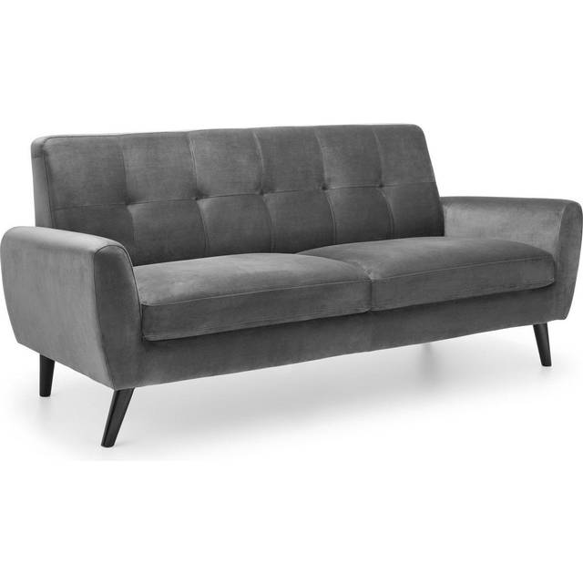 Julian Bowen Monza 2 Seater Dark Grey Velvet Sofa