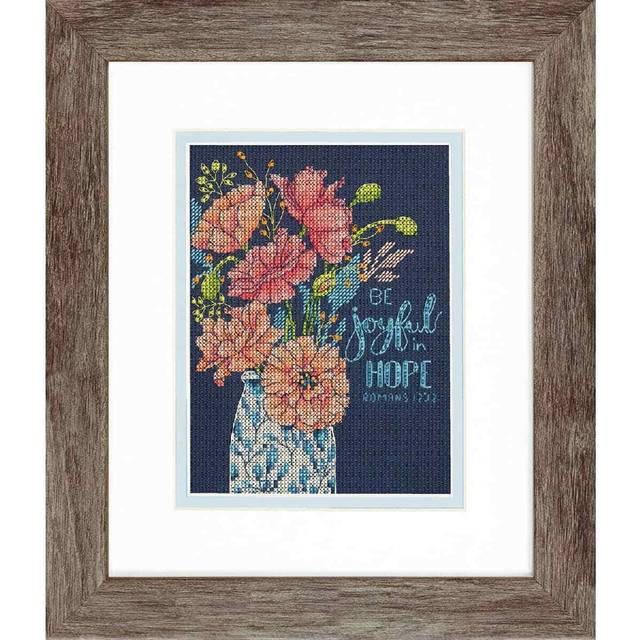 "Dimensions Counted Cross Stitch Kit 5""X7""-Joyful Floral (14 Count) -70-65221"