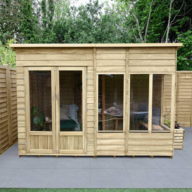4Life 10x6 Pressure Treated Double Door Pent Summerhouse