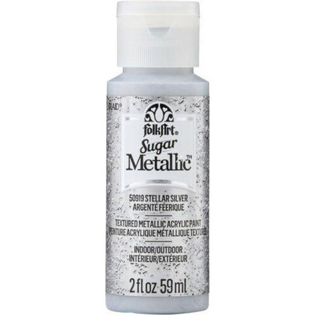 FolkArt Sugar Metallic Acrylic Paint 2oz-Stellar Silver SMFA-50919