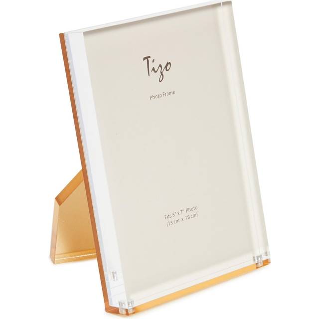 TIZO Design Vertical 5x7 Lucite Picture Frame  Durable 1 Inch Thick Clear Lucite & Magnetic Closures  Elegant & Practical Boutique Quality Photo Frame