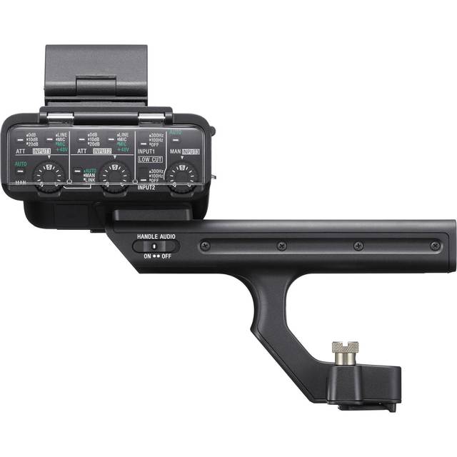Sony XLR Handle Unit (XLR-H1) with a variety of inputs (XLR, TRS, 3.5mm) and extensive controls in Black