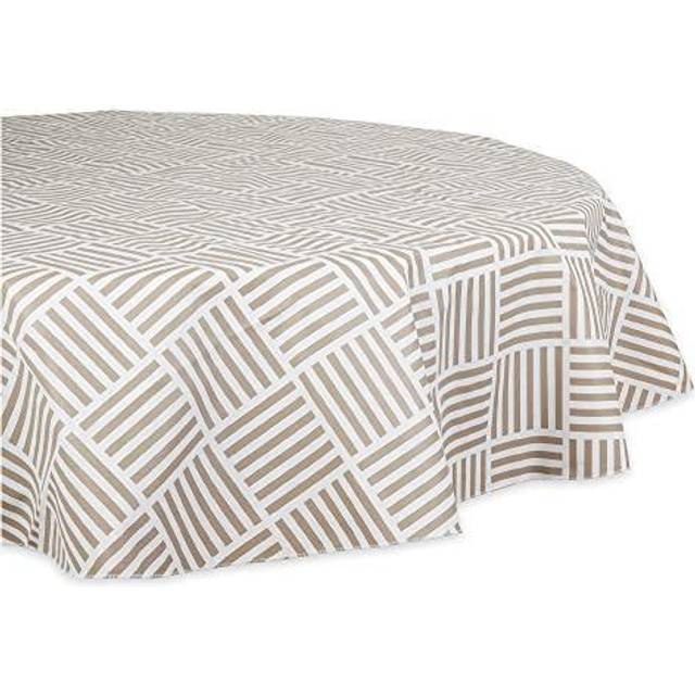 STONE GRID VINYL TABLECLOTH 70 ROUND