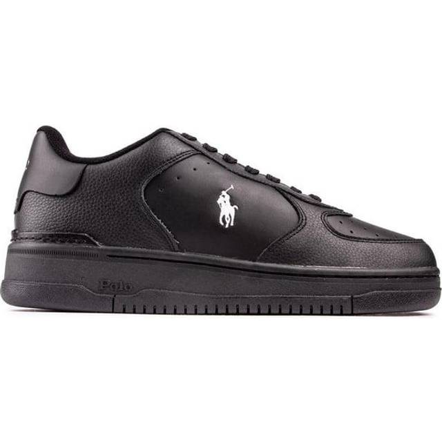 Polo Ralph Lauren för män. 809891791002 Masters Coury Sneakers i läder svart (41), Hud, Karta, Nyckelband, Casual - Svart, Läder (41)