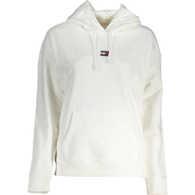 Tommy Jeans, Sweatshirts & Hoodies , Dam, M, Bomull, Logotyp Bomull Vit Övergång T-shirt