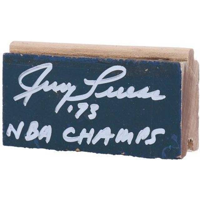 Jerry Lucas New York Knicks Autographed 2" x 3" Madison Square Garden Court Piece with "73 NBA Champs" Inscription