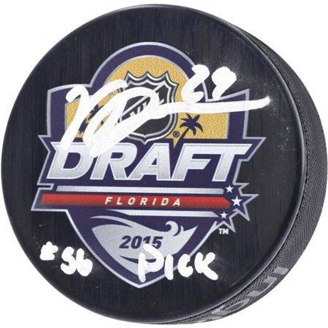 Vince Dunn Seattle Kraken Autographed 2015 NHL Draft Logo Hockey Puck with "#56 Pick" Inscription
