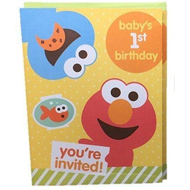 Sesame Street Babys 1st Birthday Party Invitations Elmo 10 Cards