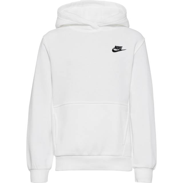 Nike Sportswear Club Fleece Older Kids' Pullover Hoodie - White - Cotton/Polyester