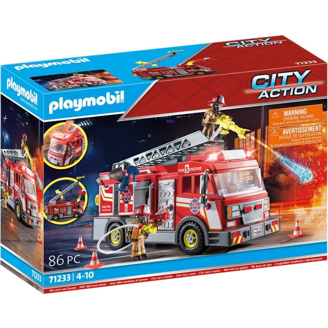 Playmobil Vehicles - Fire Truck - Pretend Play & Imaginative Play for Ages 4 to 10 - Fat Brain Toys