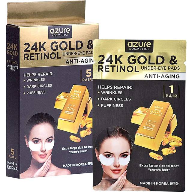 Azure Cosmetics 24K Gold & Retinol Anti Aging Under Eye Patches - Firming  Restoring & Deeply Hydrating Eye Mask - Reduces Fine Lines  Wrinkles