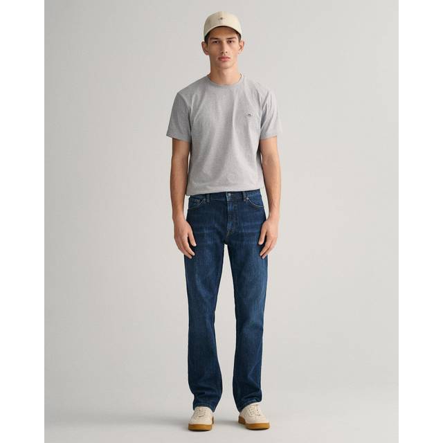 GANT Vanliga jeans för män, Dark Blue Worn IN, standard, Mörkblå bärs i, 30W / 32L