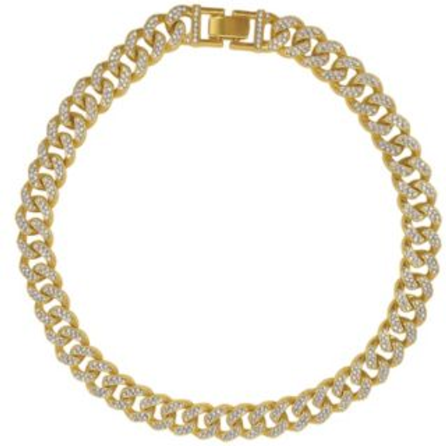 ADORNIA 14K Plated CZ Flat Curb Chain Necklace