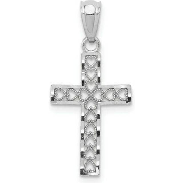 Quality Gold XR1206 14K White Gold Cross Pendant