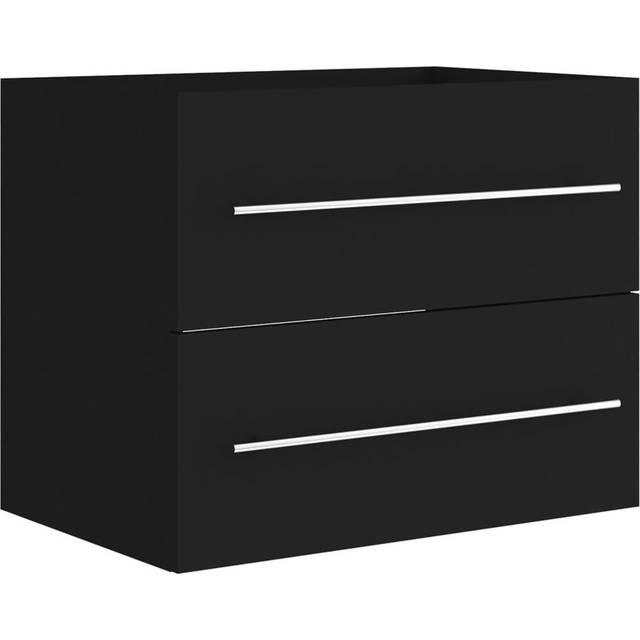 vidaXL Sink Cabinet Black Engineered Wood Storage Rack Vanity Unit Cupboard