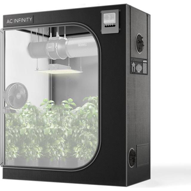 AC Infinity CLOUDLAB 642, Advance Grow tält 4 x 2, tjockaste 2,5 cm stolpar, 2000D Mylar duk, laboratorietestad högsta reflektivitet, största blixtlåsfönstret, kontrollmonteringsplatta, 48 tum x 24