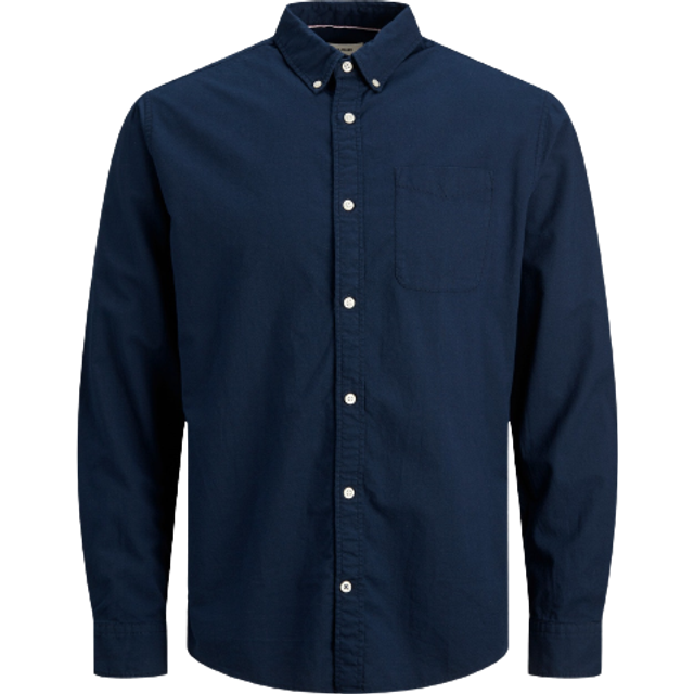 Jack & Jones Brook Grindle Plain Long Sleeve Shirt Perfect Navy