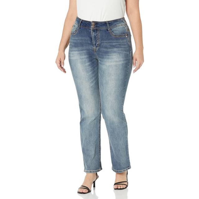 WallFlower kvinnors Instastretch Luscious Curvy Bootcut jeans, Basilika, 1
