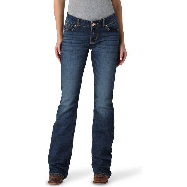 Wrangler Womens Retro Mae Rise Stretch Boot cut Jean  Mid Wash  11W x